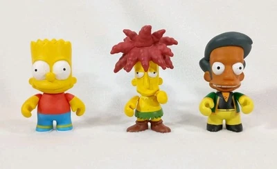 3 英寸 Kidrobot 辛普森一家玩具玩偶套装 x 3 Bart Apu 幻灯片鲍勃乙烯 — 第 1/4 张图片