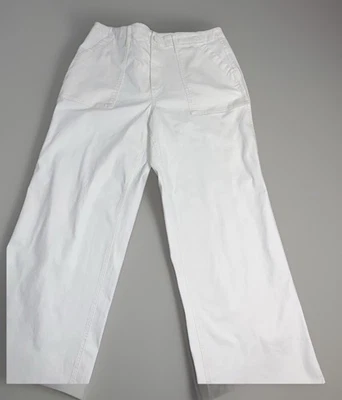 Jeans feminino off white perna larga tamanho 18 cintura alta jeans stretch novo Sonoma - Imagem 1 de 4
