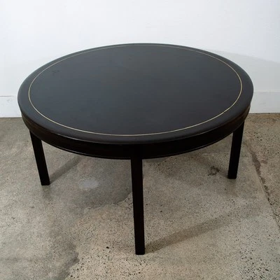 Mesa de Comedor Moderna Mediados de Siglo Tarjeta Nogal Redonda Personalizada Vintage Latón Dorado Mcm Foto 1 de 4