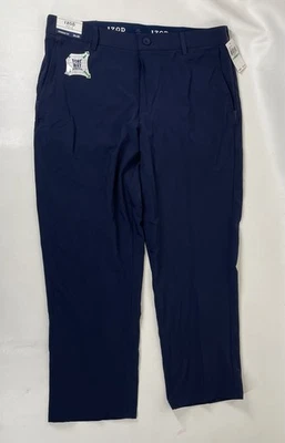 Calça masculina cintura elástica Swingflex golfe ajuste reto 34x29 azul Izod - Imagem 1 de 4