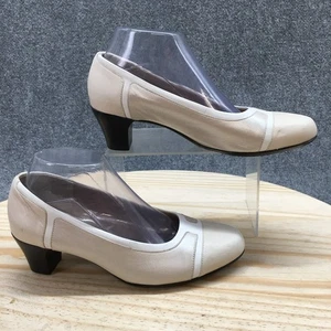 Munro American Heels Womens 8 W Jillian Casual Slip On Pumps Beige Leather - Picture 1 of 23
