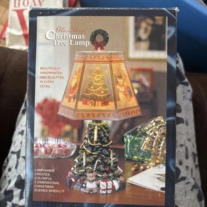 "Lámpara de Navidad muñeco de nieve de cerámica Glo-Thru vintage vacaciones 12"" con caja" - Imagen 1 de 3