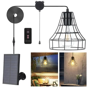 Solar Pendant Lights Outdoor Indoor with Remote, Chicken Coop Lights Solar Po... - Picture 1 of 9
