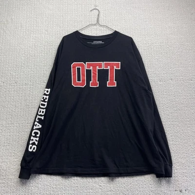 Ottawa Redblacks Long sleeve T-Shirt Mens XXL CFL Football Black / Red Canada Foto 1 de 4