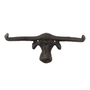 Gancho de pared de metal Longhorn para colgar llaves toro vaca baño cocina toallero - Imagen 1 de 2