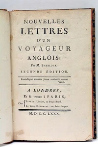 LIVRE ANCIEN SHERLOCK LETTRES VOYAGEUR ANGLAIS ITALIE ALLEMAGNE SUISSE 1780 - Picture 1 of 8