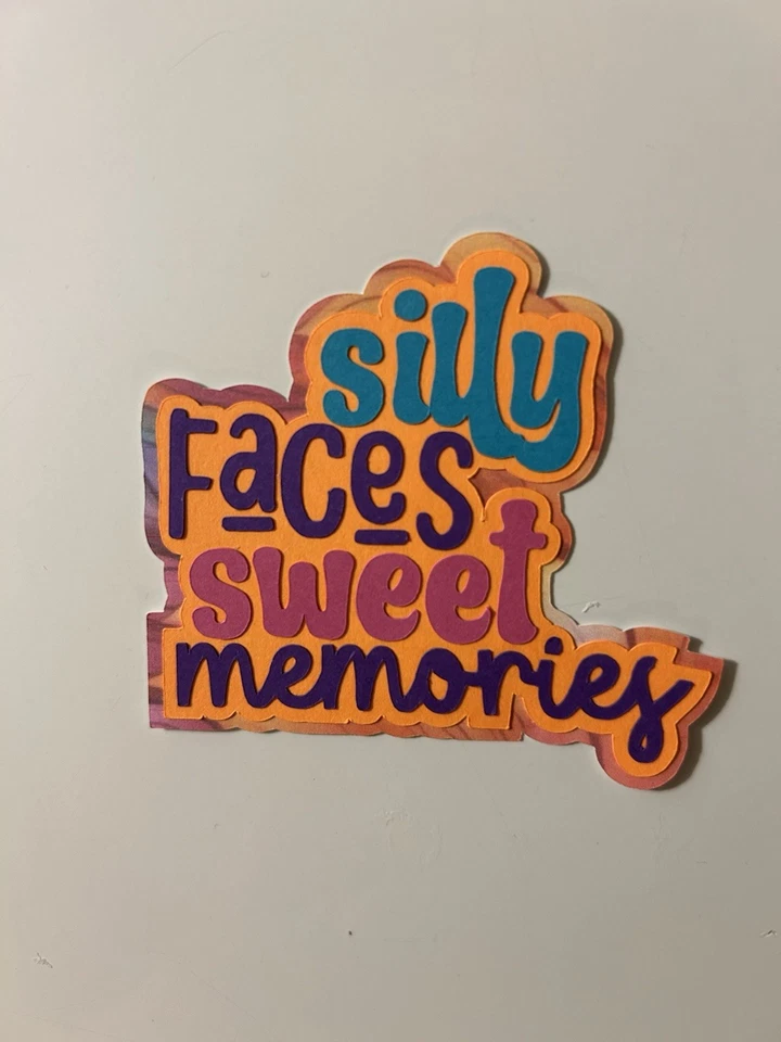 Silly Faces Sweet Memories Scrapbook Title Die Cut Paper Pieced - Image 1 of 1