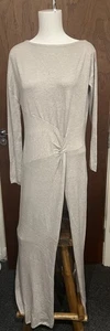 Karen Millen size L 16/18 oatmeal twist knot knitted maxi dress BNWT - Picture 1 of 6