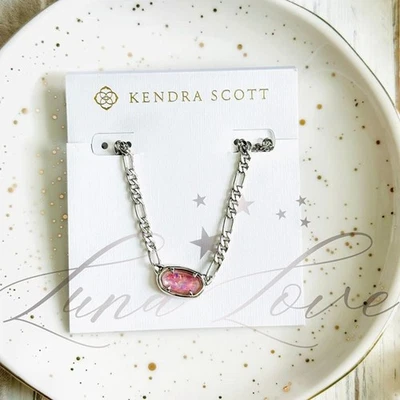 KENDRA SCOTT Elisa Plata Figaro Cadena Colgante Collar En Rosa Iridiscente Nuevo Con Etiquetas Foto 1 de 4