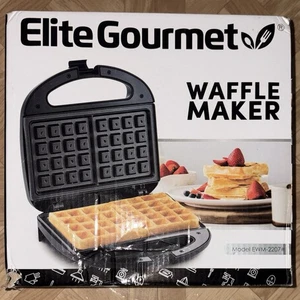 Elite Gourmet Electric Non-Stick Grid Belgian Waffle Maker Latch | EWM-2207# - Picture 1 of 6