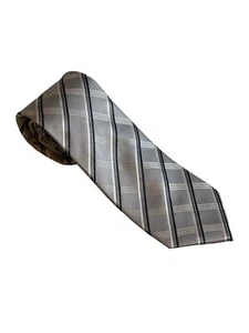 Men's Silve Striped Lord R Colton ROYAL LABEL Neck Tie - Silver, Gray, Black!!! - Picture 1 of 5