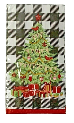 Servilletas para Invitados Árbol de Navidad PAPEL Diseño de Guinga Negra 32 Ct 3 Capas Hechas en EE. UU. Foto 1 de 3