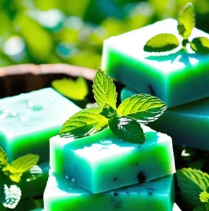 Peppermint Handmade Organic Soap Bar Natural Oil Wonderful Scent Premium Body - Picture 1 of 7