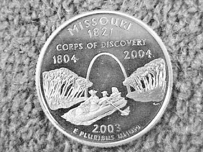 2003 S MISSOURI STATE  QUARTER FROM PROOF SET - Image 1 of 2