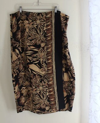 Falda artística de lujo floral envolvente 100 % seda exquisita de diseñador Dana Buchman talla 20 1X  Foto 1 de 4