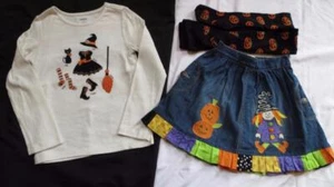 Gymboree 5 6 7 Halloween Witch Top Skirt Hanna Andersson Pumpkin Tights - Picture 1 of 4