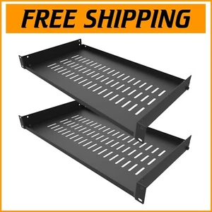 Disassembled 1U Cantilever Rack Shelf – Versatile Black Mount for Equipment - Picture 1 of 9