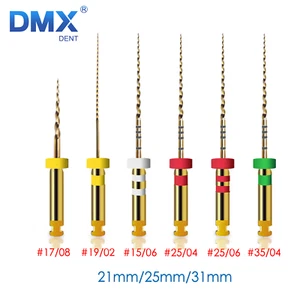 DMXDENT Dental Endo Rotativo Canal Raíz Limas PT-PRO Oro Surtido 21/25mm 6 Piezas - Imagen 1 de 16