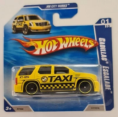 Hot Wheels CUSTOM YELLOW CAB ‘07 Cadillac Escalade Taxi 01 of 10 HW CITY WORKS  - Image 1 of 4