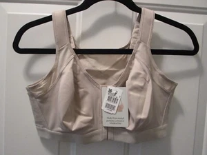 LEONISA POSTURE CORRECTOR BACK SUPPORT WIRELESS LIGHT BROWN BRA SIZE 36D NEW - Picture 1 of 3