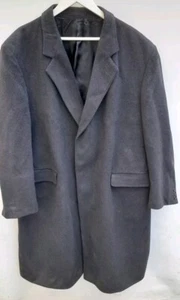 100% Cashmere Classic Black Overcoat Men's 42 R/ 2XL P2P 26in - Picture 1 of 11