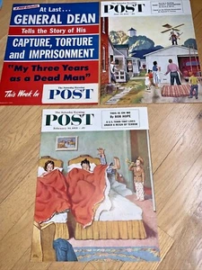 1950's  3 THE SATURDAY EVENING POST Magazine Cardboard NEWSSTAND Posters (Set 9) - Picture 1 of 7