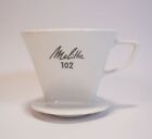 Vintage Originale Melitta 102 Caffè Filtro Porcellana 3-Loch M. Verde Scritta