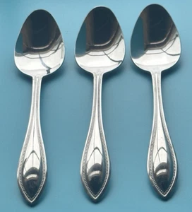 Pfaltzgraff American Bead Stainless Glossy Flatware 3 Tablespoons/Soup Spoons - Picture 1 of 11