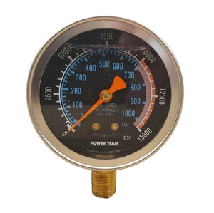 SPX Power Team 9040 Hydraulic Gauge 2-1/2" Lower Mount Silicone 15000psi 1000bar - Picture 1 of 5