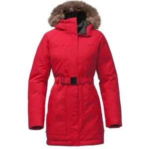 The North Face Size XS Women's Brooklyn Belted Down Jacket RED - Picture 1 of 9