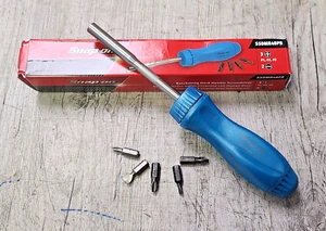 Snap-on Tools NEW PEARL BLUE Hard Handle Ratcheting Screwdriver w/Bits SSDMR4BPB - Bild 1 von 1