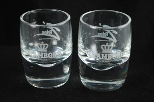 Etched ZTEJAS CHAMBORD LIQUEUR FRANCE Heavy Bottom SHOT GLASS Tumbler NICE! REAL - Picture 1 of 9
