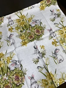 x4 BUNNY HILL FARMS NEW!!! EASTER Floral Napkins Cotton 20” Oversized CUTE! - Picture 1 of 4