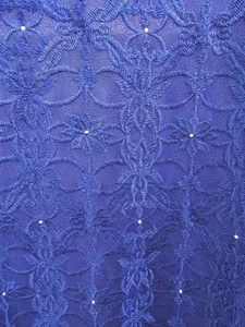 INC International Concepts XL Blue Short Sleeve Stretch Top,Embellished,Crystals - Picture 1 of 8