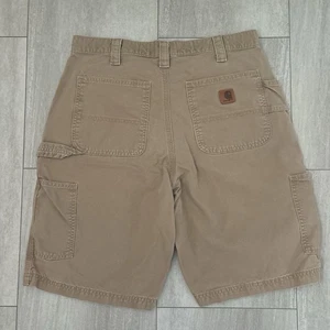 Pantalones Cortos Carhartt Carpenter Para Hombres 34 Beige B147 DKH 100% Algodón Ropa de Trabajo Cortos de Trabajo - Imagen 1 de 4