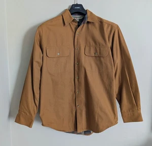 TOUGH DUCK Flannel Lined Light Work Jacket Shirt Canvas Button Up Size M NWOT - Bild 1 von 7