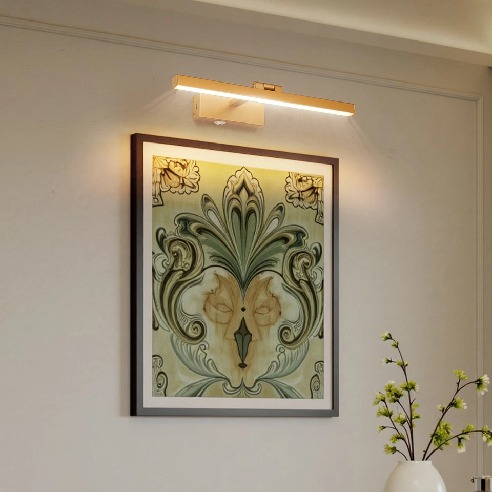 LED Picture Light 3CCT 16" Gold Battery Operated for Wall Sconce Remote 5000mAh - Image 1 of 4