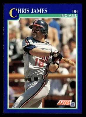 Chris James 1991 Score #491 Cleveland Indians FREE SHIPPING *088 - Image 1 of 2