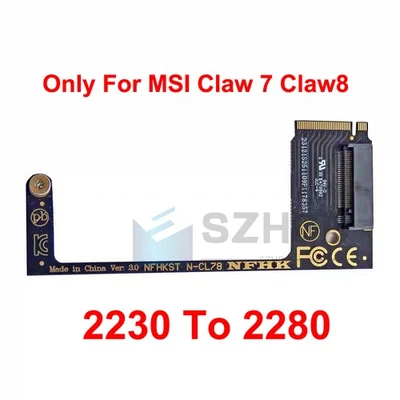 NEW Modified Adapter Card For MSI Claw8 Claw7 SSD Conversion 2230 to 2280 4T 8T - Image 1 of 4