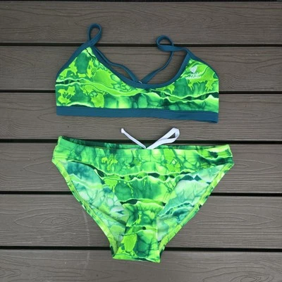 Biquíni TYR Feminino Durafast Verde Almirante Ringback Treino Tamanho 36/M NOVO Sem Etiqueta - Imagem 1 de 2