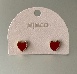 Mimco Lover Heart Stud Earrings In White RRP$49.95 - Picture 1 of 5