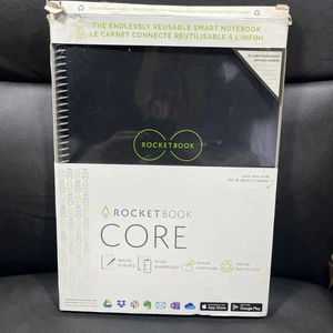 Rocketbook Core Smart Notebook 8,5" x 11" Dot-Grid Rigato 16 Fogli Nero LEGGI - Foto 1 di 11