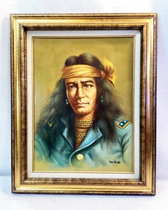 Gregory Perillo Hand Oi Painted Native American Apache Middleman 12x16 in canvas - Picture 1 of 5