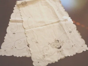 De Colección Algodón Lino Estilo Madeira Hecho a Mano Lino Bordado Tela Mantel Corredor - Imagen 1 de 9