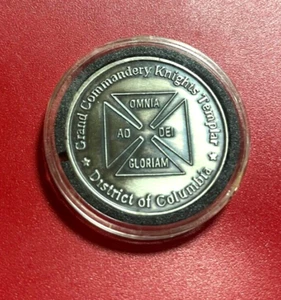 GRAND COMMANDERY KNIGHTS TEMPLAR DISTRICT OF COLUMBIA MASONIC TOKEN 100 ANNIVERS - Picture 1 of 2