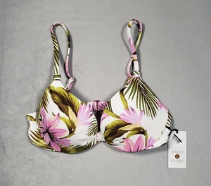 Shade & Shore Bikini Top Womens 34B Multicolor Floral Hawaiian Lightly Lined - Picture 1 of 7