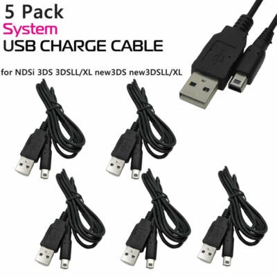 5x Charger Cable for Nintendo 2DS NDSI 3DS 3DSXL NEW 3DS NEW 3DSXL XL USB Cable - Image 1 of 4