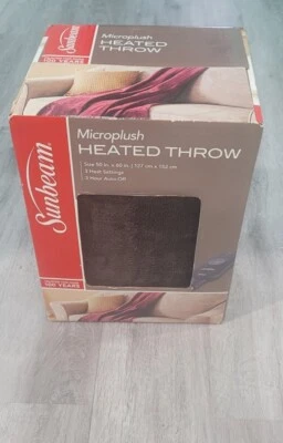 Sunbeam Heated Throw Blanket, 50" x 60", Ultra Soft, Auto Off -3 heat settings  - Image 1 of 4