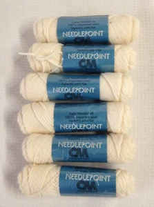 6 Stück - Damen Handarbeit Wolle Gobelin Garn - je 40 Yard - Glamour Weiß - Bild 1 von 2