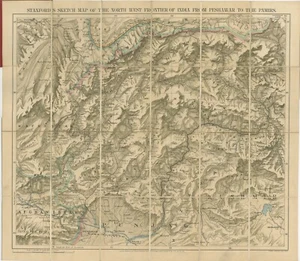 Mapa antiguo de la frontera noroeste de la India - Imagen 1 de 3